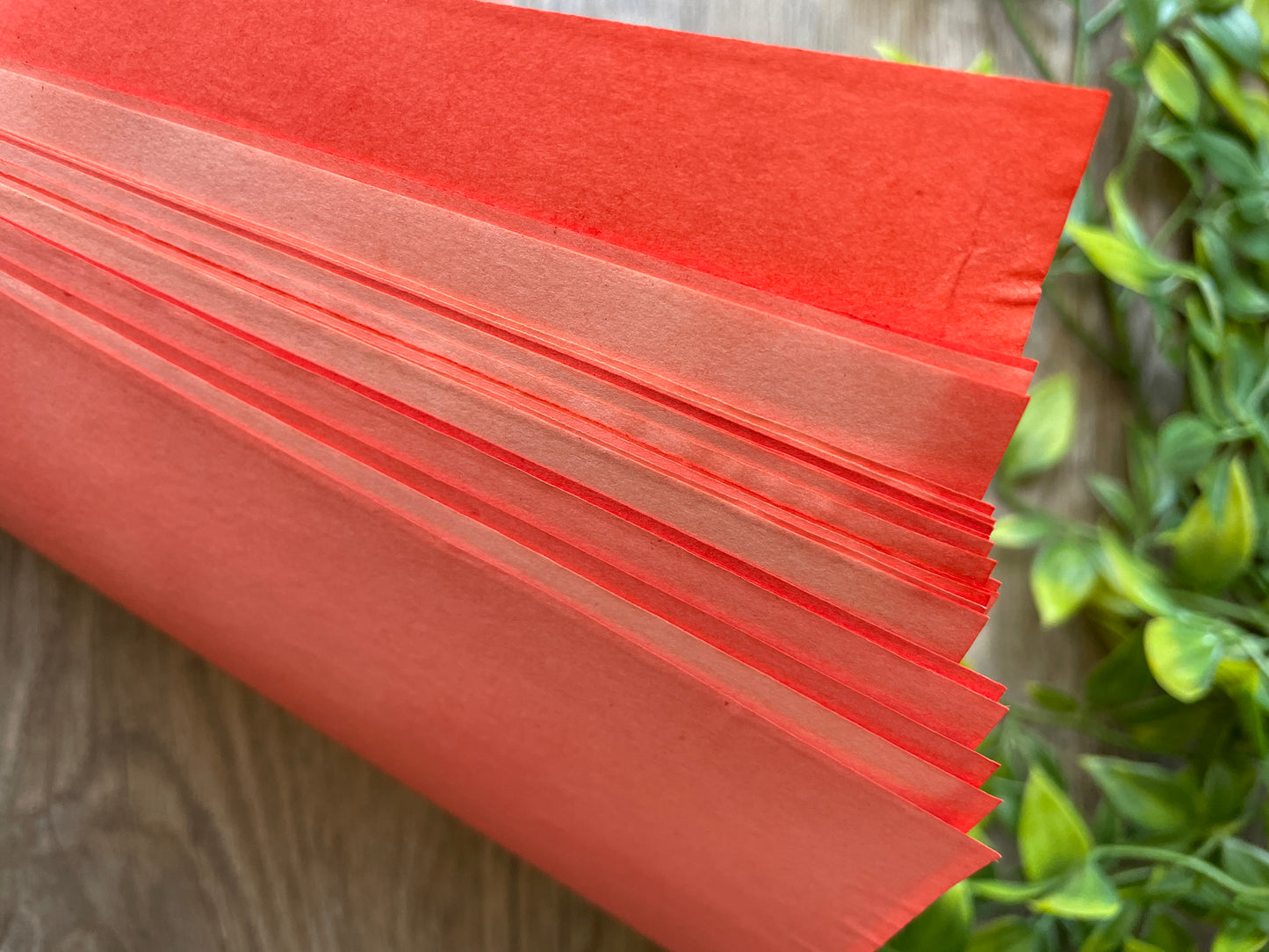 Tea dyed paper. Deep and Light orange.  Perfect for journals.  Each sheet is hand-dyed, resulting in a truly one of-a-kind lot. 25 sheets.